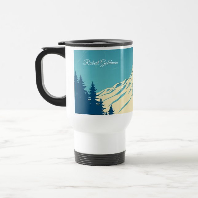 Mug De Voyage Custom Ski Club Aspen Retro 70s Mountain (Gauche)