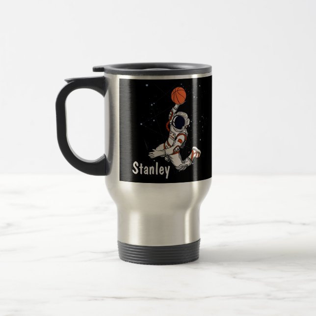 Mug De Voyage Cute astronaute noire Espace extra-atmosphérique G (Gauche)
