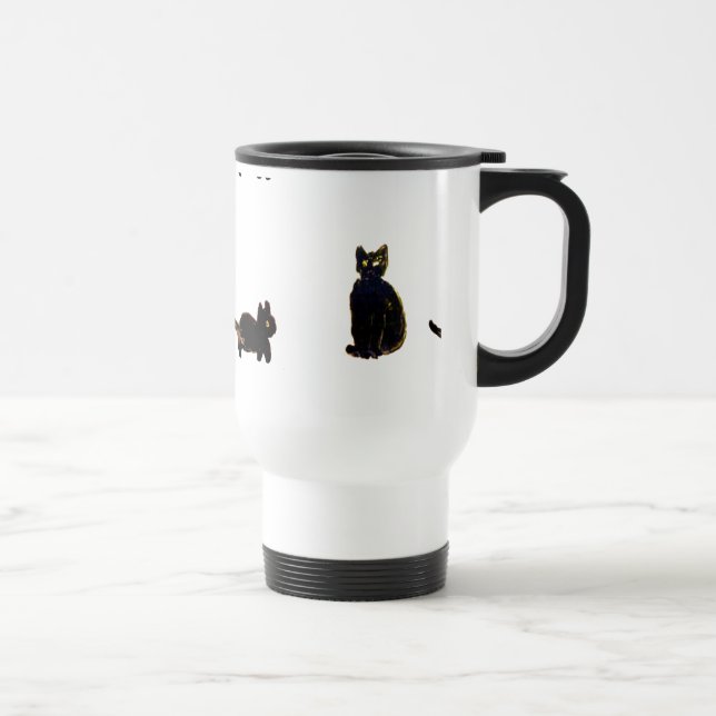 Mug De Voyage Cute Black Cats Art (Droite)