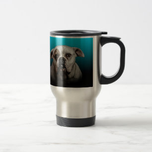 Mug De Voyage Cute Boxer Dog w Blue Black Gradient arrière - pla