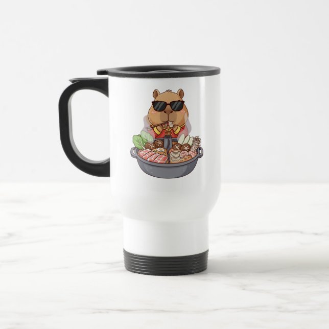 Mug De Voyage Cute Capybara Eating Hotpot Lunar New Year (Gauche)