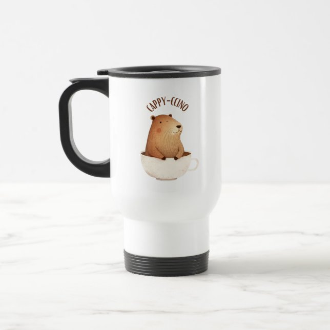 Mug De Voyage Cute Capybara Travel Mug, Idée cadeau, Unique, Amu (Gauche)