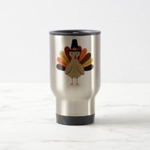 Mug De Voyage Cute, classique/vintage Thanksgiving Turquie