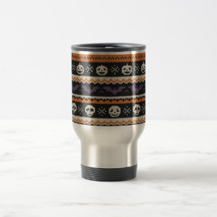 Mug De Voyage Cute, fine île/colorwork Halloween crâne et chauve