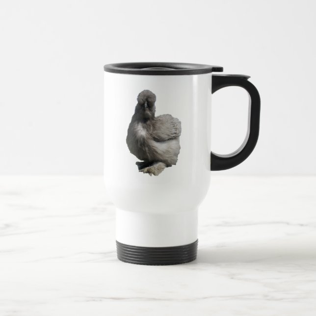 Mug De Voyage Cute Fluffy Blue Silkie Poulet (Droite)