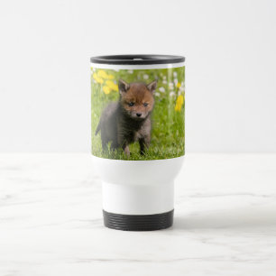 Mug De Voyage Cute Fluffy Red Fox Cub Wild Baby Animal Thermocup
