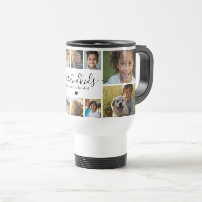 Mug De Voyage Cute Grandkids Photo Collage for Grandmother (Devant droit)