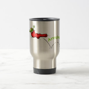 Mug De Voyage Cute grenouille dans une chaussette rouge saut de