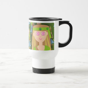 Mug De Voyage Cute Hippie Girl Deluxe Art Fun Motif Retro
