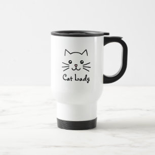 Mug De Voyage Cute Kawaii Kitten Chat visage Amoureux des chats 