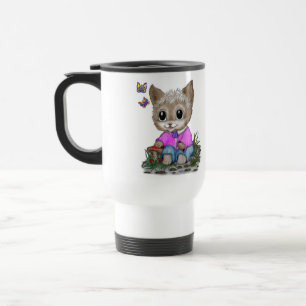 Mug De Voyage Cute Kitty Chat et Papillon