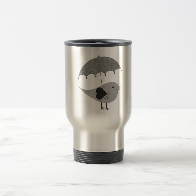 Mug De Voyage Cute Lovebird avec parapluie (Centre)