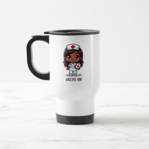 Mug De Voyage Cute Manga Black Nurse Cheveux rouges et yeux pers
