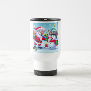 Mug De Voyage Cute Père Noël et Snowman