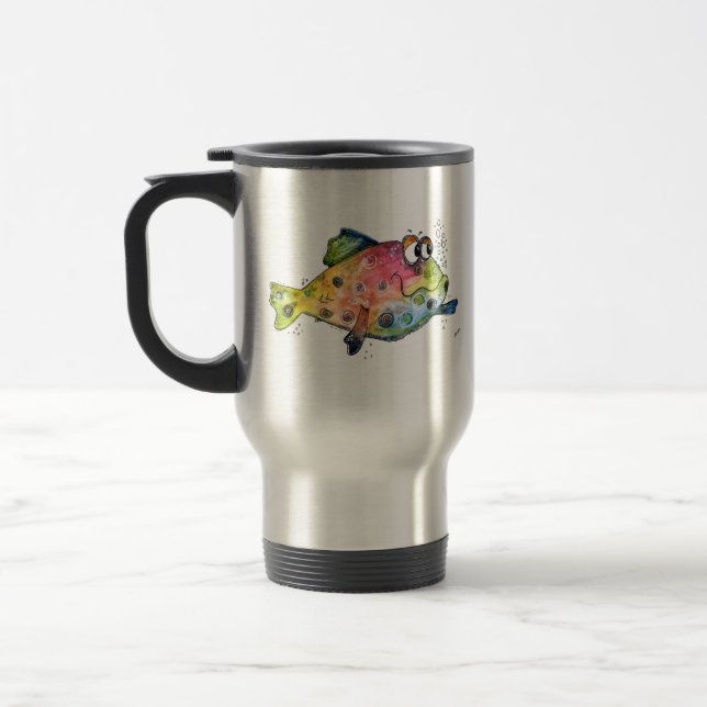 Mug De Voyage Cute poisson blanc coloré (Gauche)