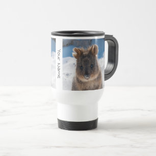 Mug De Voyage Cute Quokka personnalisée sur la plage Australie