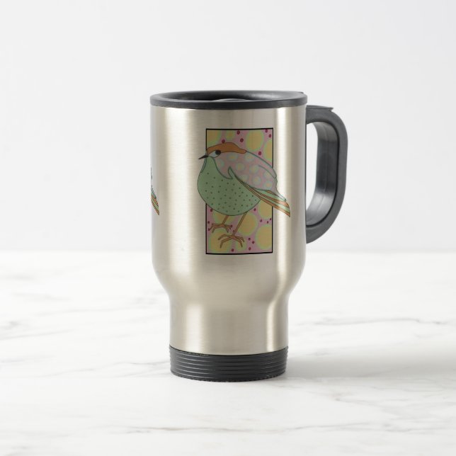 Mug De Voyage Cute Stylé Pastel Songbird encadré (Devant droit)