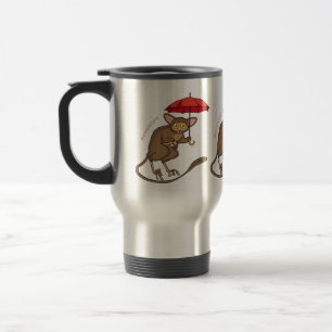 Mug De Voyage Cute Tarsier avec dessin animé parapluie