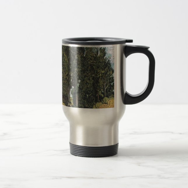 Mug De Voyage Cypress Trees par Van Gogh (Droit)