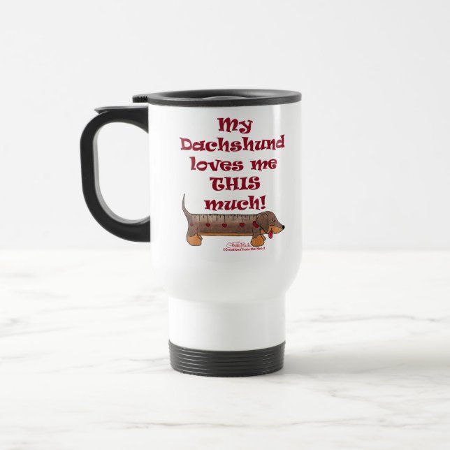 Mug De Voyage Dachshund Love Meter (Gauche)