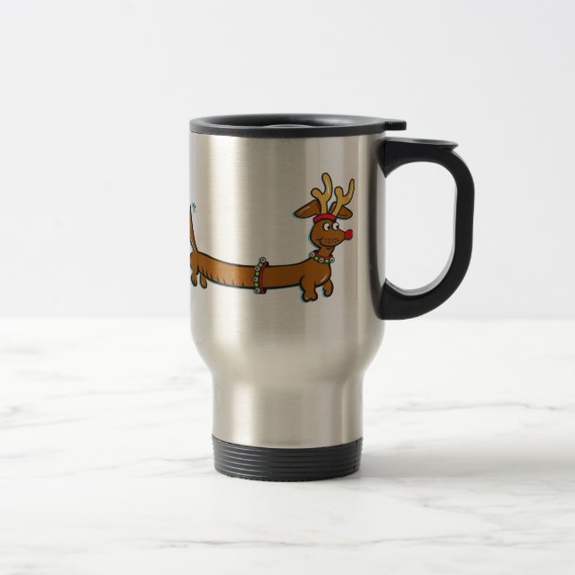 Mug De Voyage Dachshund Reindeer (Droit)
