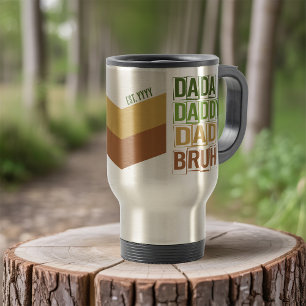 Mug De Voyage Dada Papa Papa Bruh personnalisé Est Typographie M