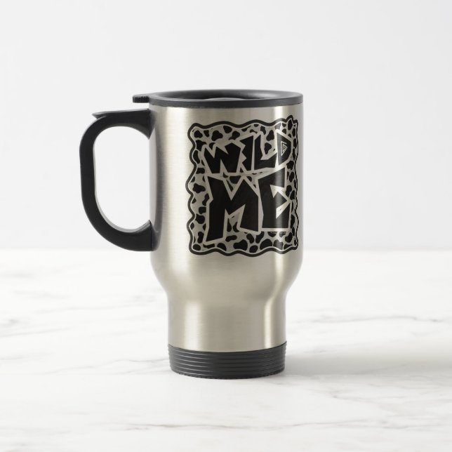 Mug De Voyage Dalmatie noir et blanc avec moi sauvage (Gauche)