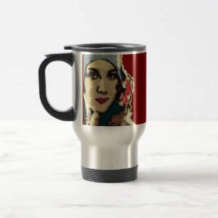 Mug De Voyage Dame des années 1920 au chapeau bleu Bourgogne