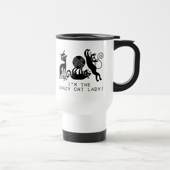 Mug De Voyage Dame du Crazy Cat (Droite)