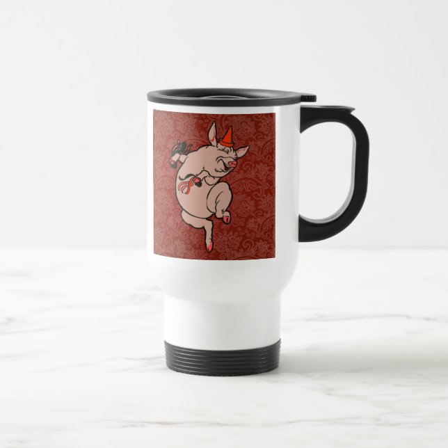 Mug De Voyage Dancing Pig Antique Cute Danseuse (Droite)