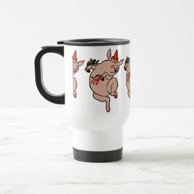 Mug De Voyage Dancing Pig Antique Cute Danseuse (Gauche)