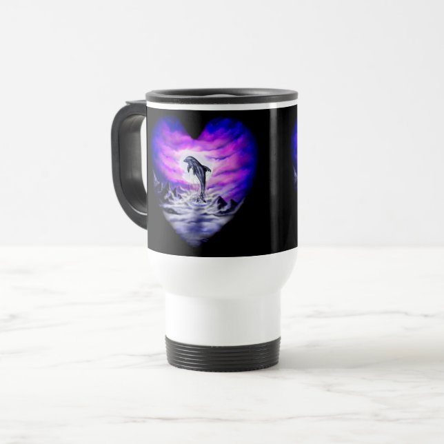 Mug De Voyage Dauphin clair de lune (Devant gauche)
