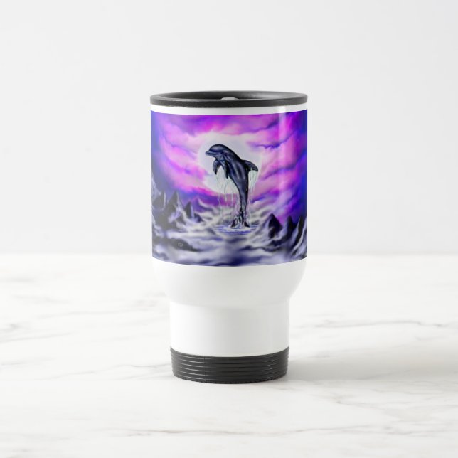 Mug De Voyage Dauphin clair de lune (Centre)