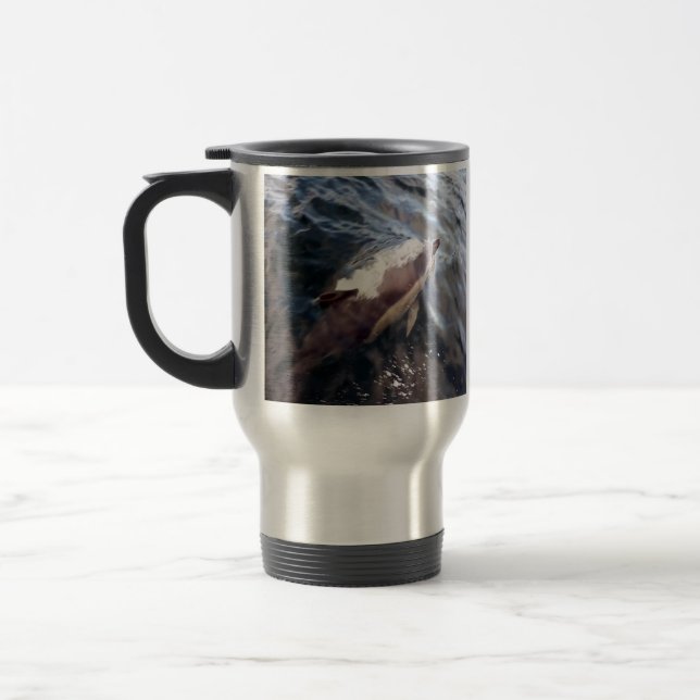 Mug De Voyage Dauphin commun faisant surface Scène marine océani (Gauche)