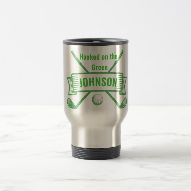 Mug de voyage de golf accroché - Cadeau personnali (Centre)