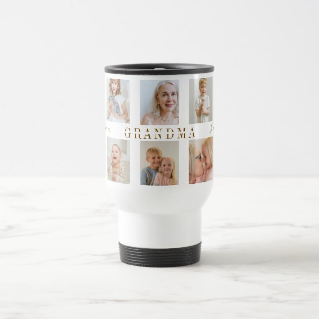 Mug de voyage de grand-mère personnalisée | Photos (Centre)