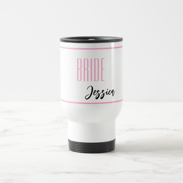 Mug de voyage de mariée de nom personnalisé (Centre)