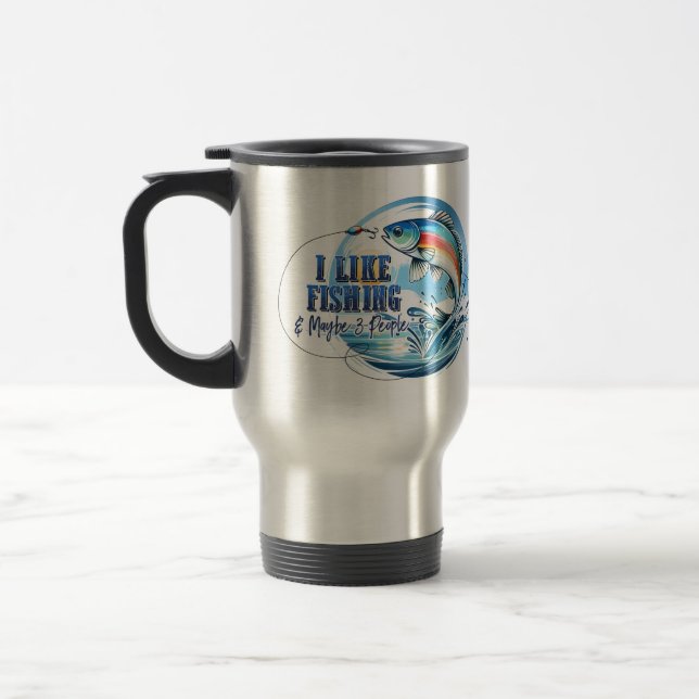 Mug de voyage de pêche personnalisée (Gauche)
