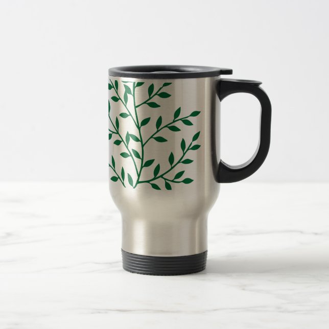 Mug De Voyage Décor de feuilles vertes feuilles (Droit)