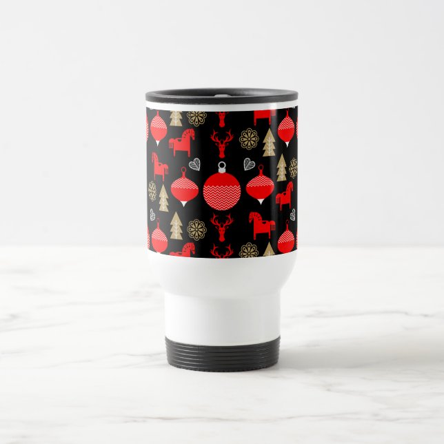 Mug De Voyage Décor de Noël Scandi (Centre)