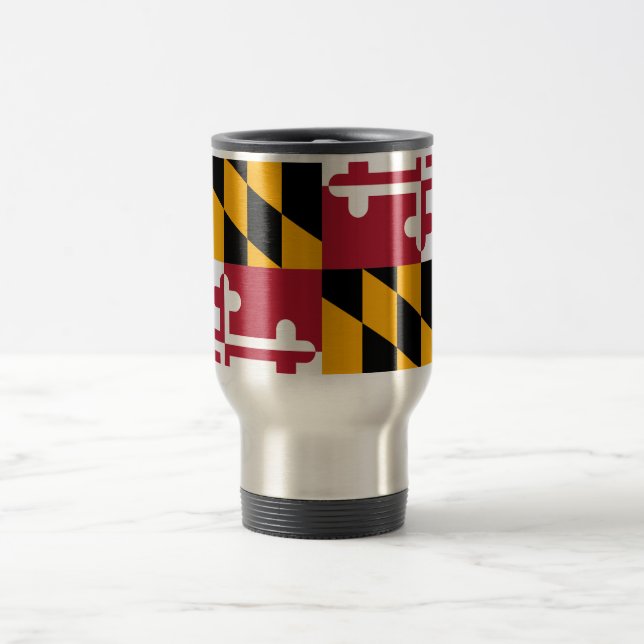Mug De Voyage Décor de style de drapeau d'état du Maryland (Centre)