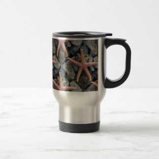 Mug De Voyage Décor rouge de Chambre de plage d'étoiles de mer
