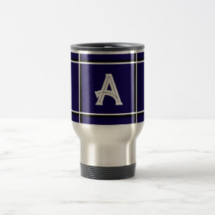 Mug De Voyage Décoration Bleu foncé Cute Design Carré initial