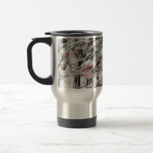 Mug De Voyage Décorations de Noël anciennes dans les arbres neig