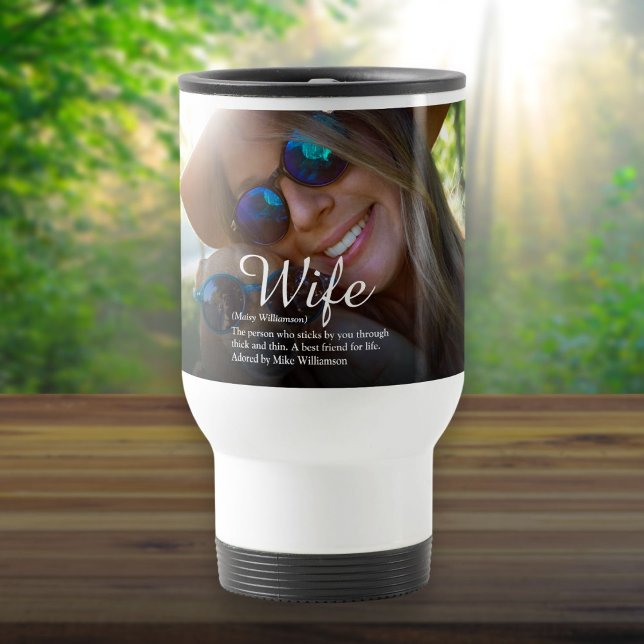 Mug De Voyage Définition de la meilleure femme du monde Photo de (World's Best Ever Wife Definition Script Photo Travel Mug)