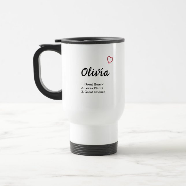 Mug De Voyage Définition de nom personnalisée (Gauche)