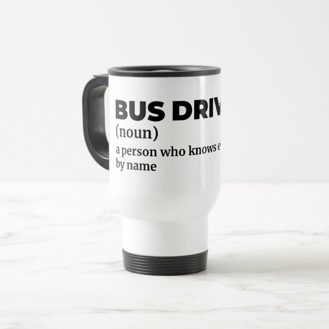 Mug De Voyage Définition du commandant de bus d'autocars (Devant gauche)