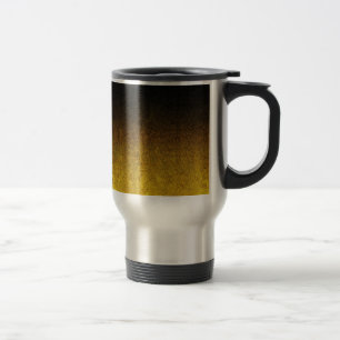 Mug De Voyage Dégradé de Parties scintillant jaune et noire