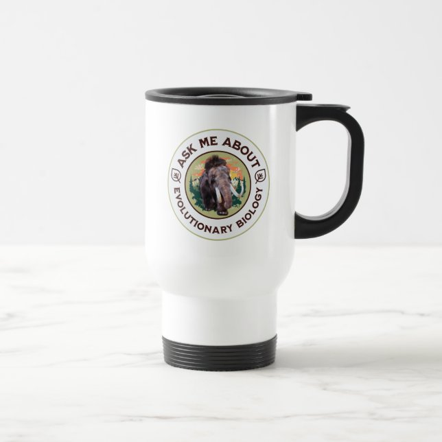 Mug De Voyage Demandez-moi à propos de la biologie évolutionnair (Droite)