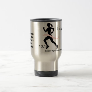 Mug De Voyage Demi de ruban de rose du marathon des femmes